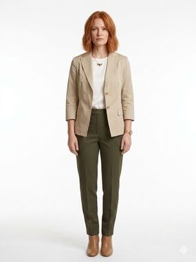 Weekend Max Mara Tan Cotton-Blend Blazer size 4 Beige